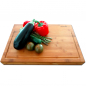 Preview: 2-1 large solid wood block chopping board & serving board in one bamboo block (approx. 50 x 35 x 5 cm) dark bamboo