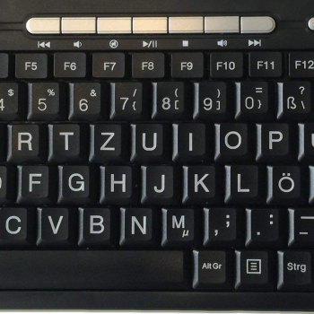 PK703 Multimedia USB Tastatur  XXL Großbuchstaben - sehbehindert (schwarz)