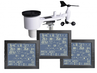 WH4000SE TRIPLE (3 Displayeinheiten) WiFi Internet Funk Wetterstation