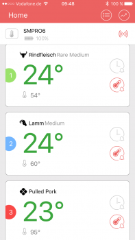 SmokeMax PRO6 - 6 Channel Smart Wireless BBQ APP Thermometer (2 Standard Fühler)