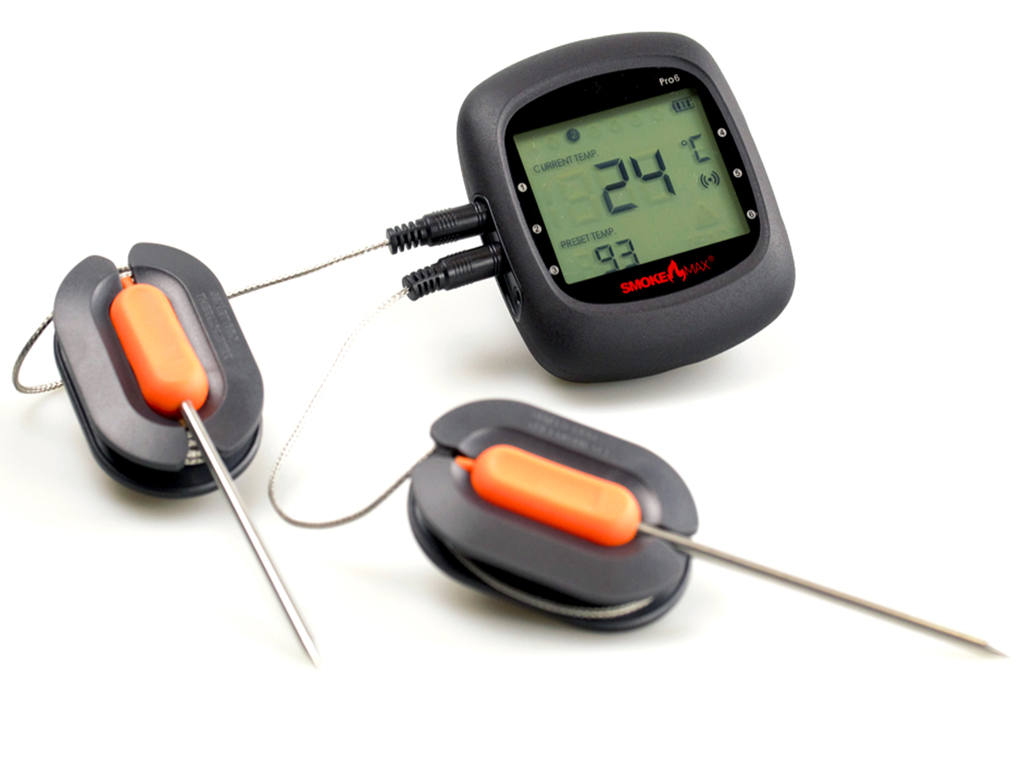 Froggit Wetterstationen Shop - SmokeMax PRO6 - 6 Channel Smart Wireless BBQ  APP Thermometer (2 Standard Fühler)