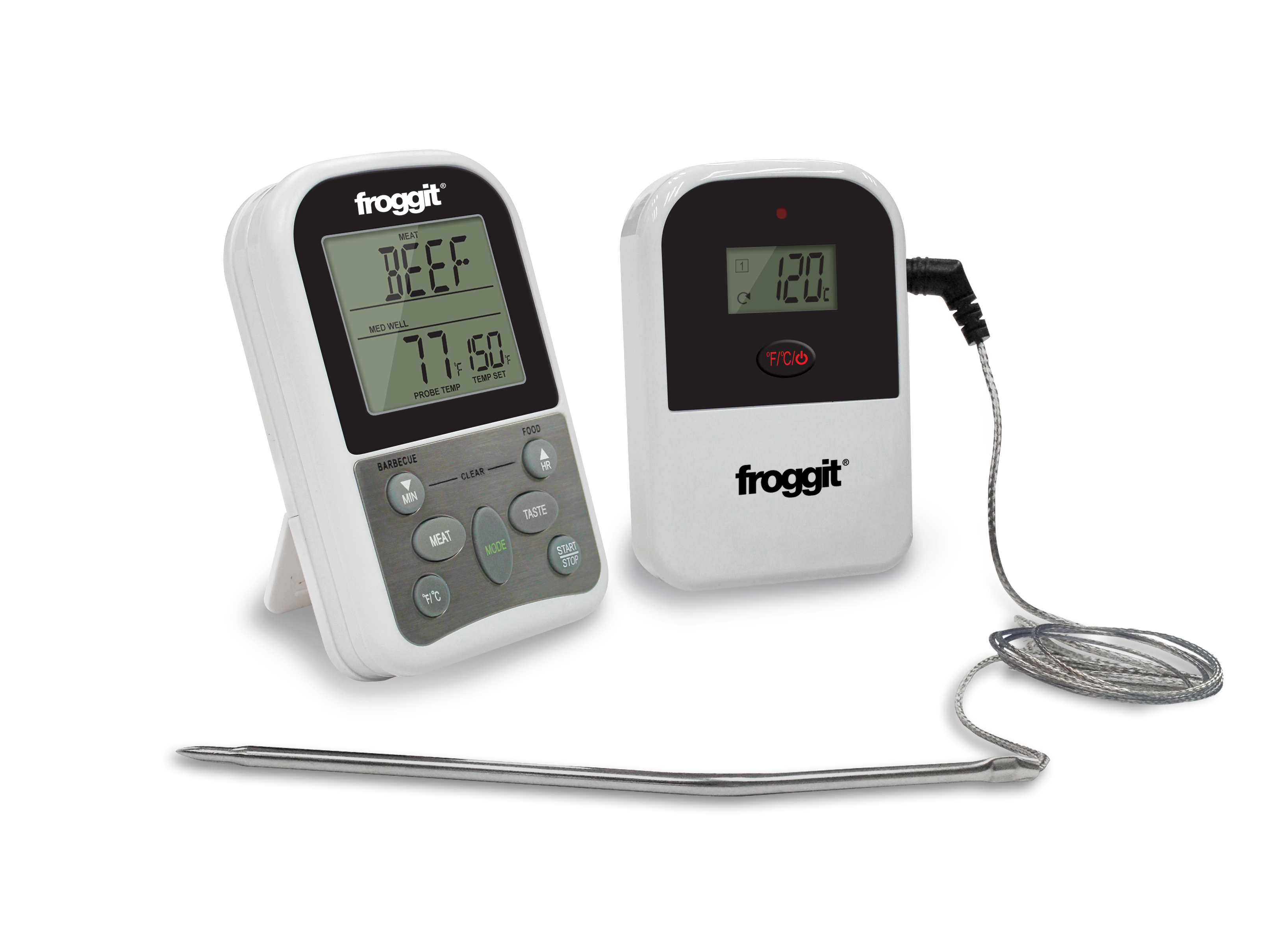 Digitales Grillthermometer Mit Temperatur-Fühler Für Fleisch Braten Steak BBQ