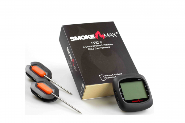 SmokeMax PRO6 - 6 Channel Wireless BBQ APP Thermometer (4 Standard probes)