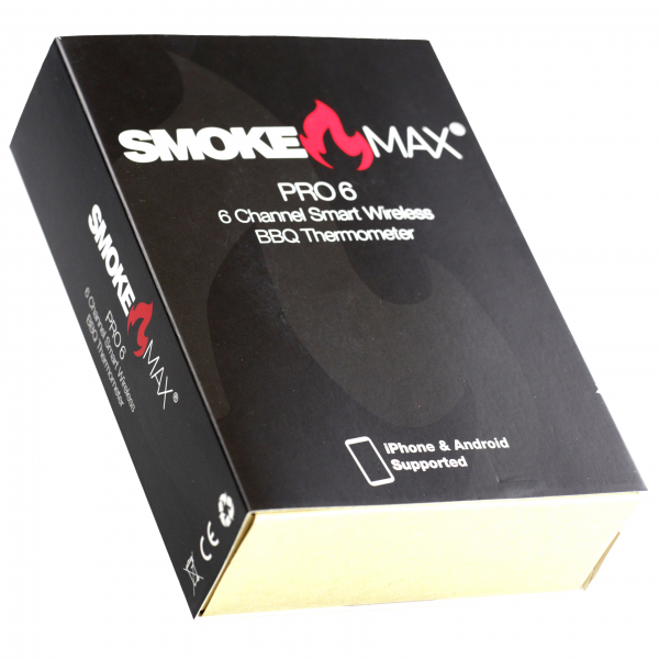 SmokeMax PRO6 - 6 Channel Smart Wireless BBQ APP Thermometer (4 Standard Fühler)