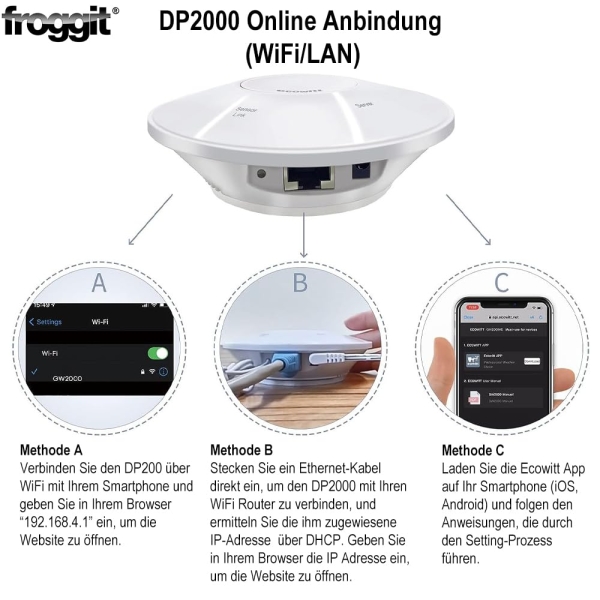DP2000 7-In-1 Ultra WiFi/Lan Gateway Wetterstation