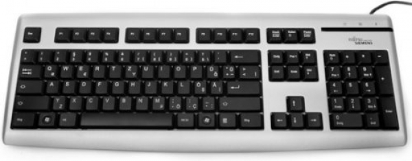Fujitsu Siemens K365 SlimLine Tastatur Deutsch/Türkisch - silber/schwarz