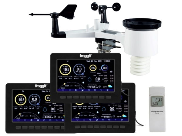 HP1000SE PRO Black TRIPLE (3 Displaykonsolen) 7-in-1 + WLAN-Komfort + Klimadaten sofort abrufen