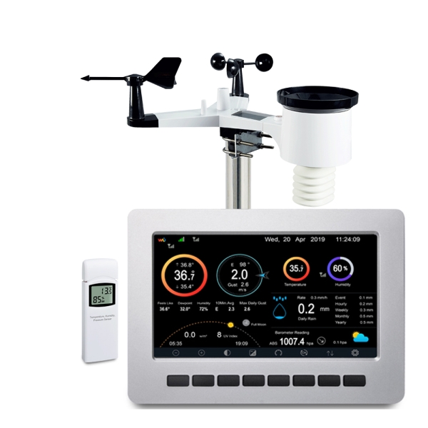 HP1000SE PRO Wetterstation mit großem Touchdisplay und Funk-Außensensor