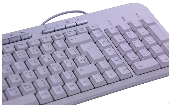 PK703 Multimedia USB Tastatur Deutsch/Persisch weiß