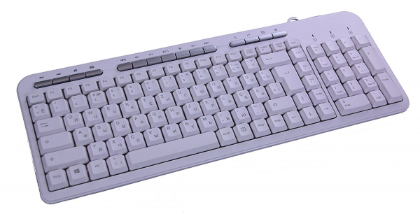 PK703 Multimedia USB Tastatur Deutsch/Russisch (kyrillisch) weiß