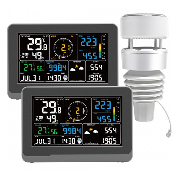 WH5000 TWIN (2 Displays) 7-In-1 Ultra WiFi Weather Station