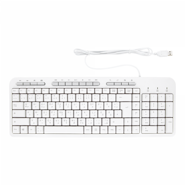 PK703 Multimedia USB Tastatur Deutsch/Arabisch weiß