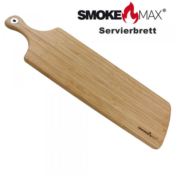 SmokeMax® L Servierbrett , Schneidebrett, Designbrett aus hochwertigen natürlichen Bambusholz (100% mit natürlichen Ölivenöl geölt)