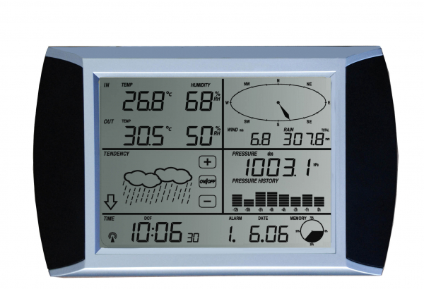 WH1080 SE TRIPLE (3 Displays) Profi Funk Wetterstation Solar Touchscreen USB (Neuer Außenmast)